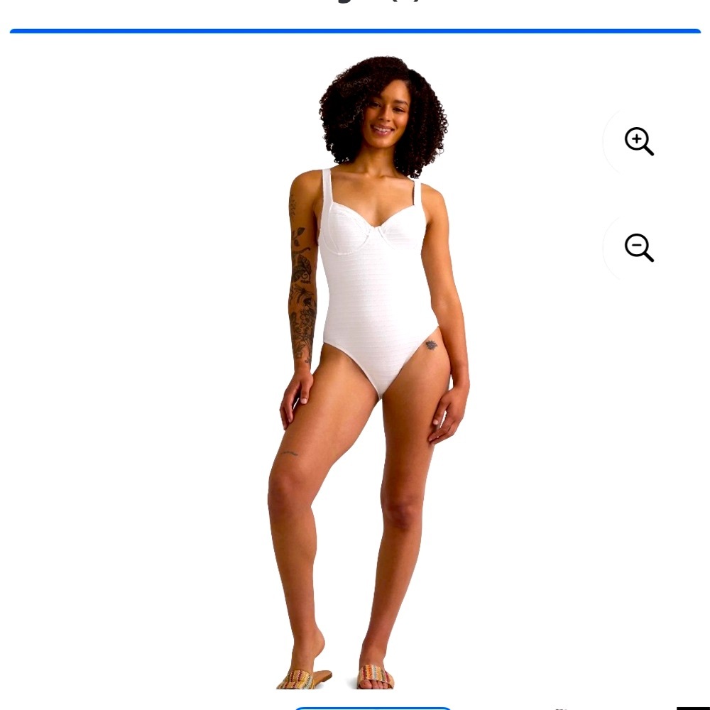 Time and Tru Women's White One Piece Swimsuit